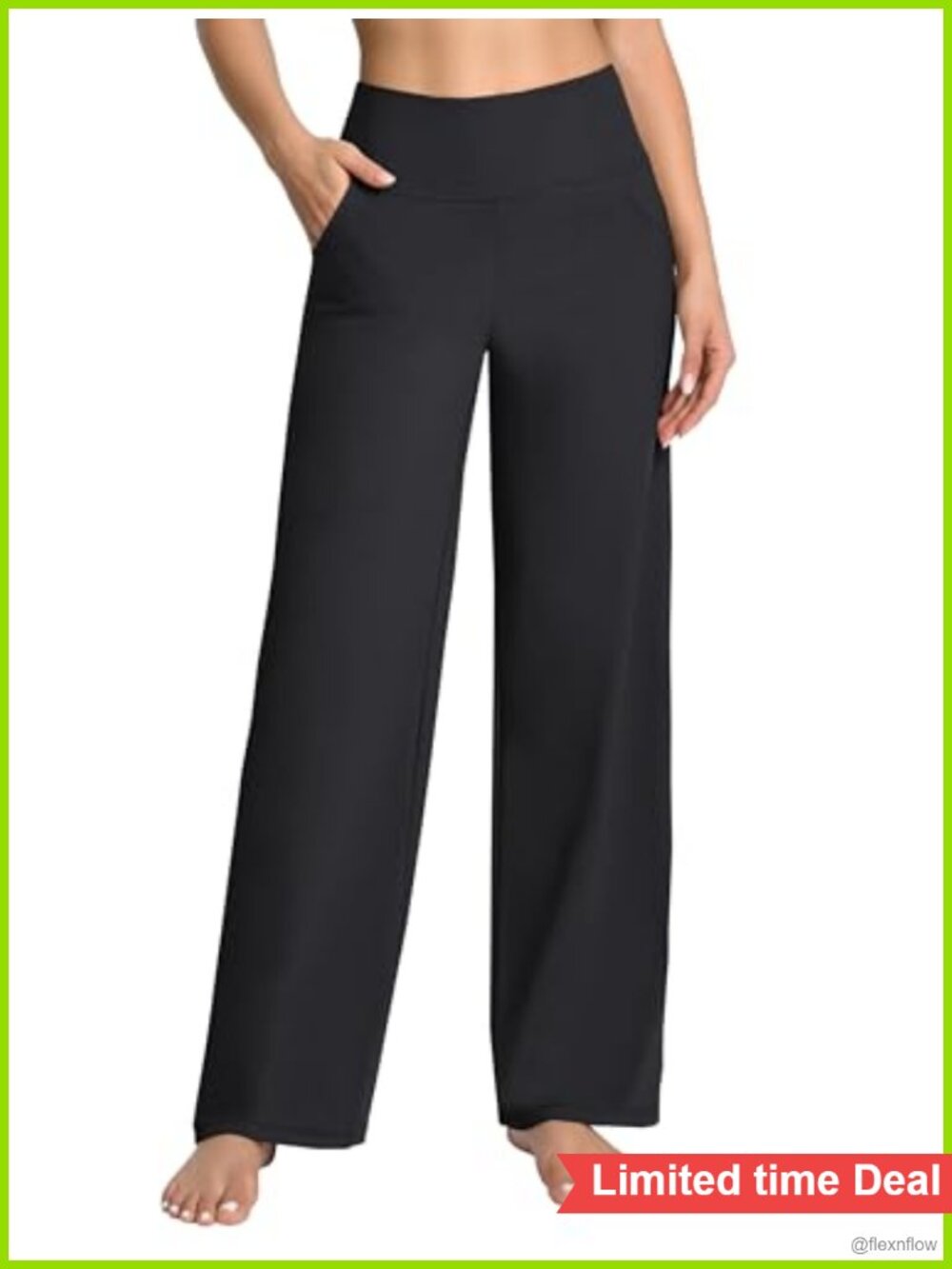 High Waist Wide Leg Yoga Pants Loose Sweatpants with Pockets 4-Way Stretch